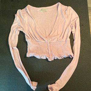 Urban Outfitters Smocked Button-Up Blouse